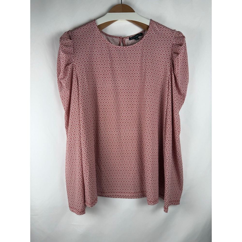 Women's Adrianna Papell Blouse Red/White Pattern Size XL